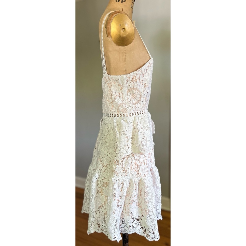 Showpo Monay Ruffle Hem Lace Mini Dress US 6 - Picture 3 of 15